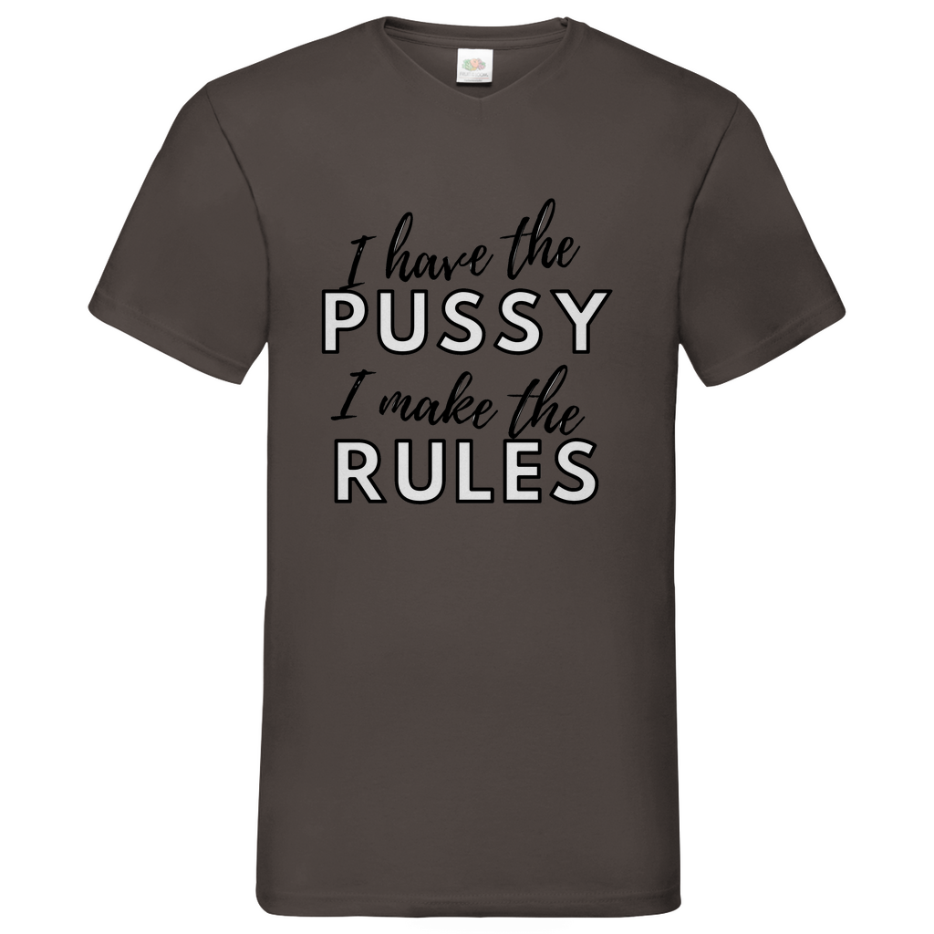 Pussy-black - V-Neck T-Shirt bright