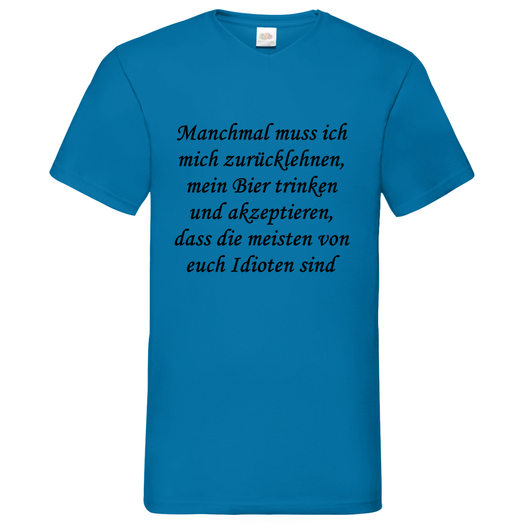 Idioten - V-Neck T-Shirt bright