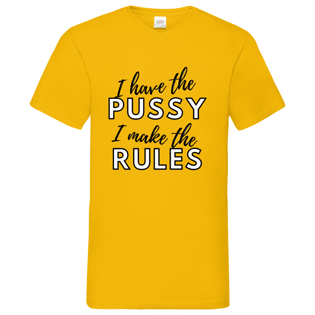 Pussy-black - V-Neck T-Shirt bright