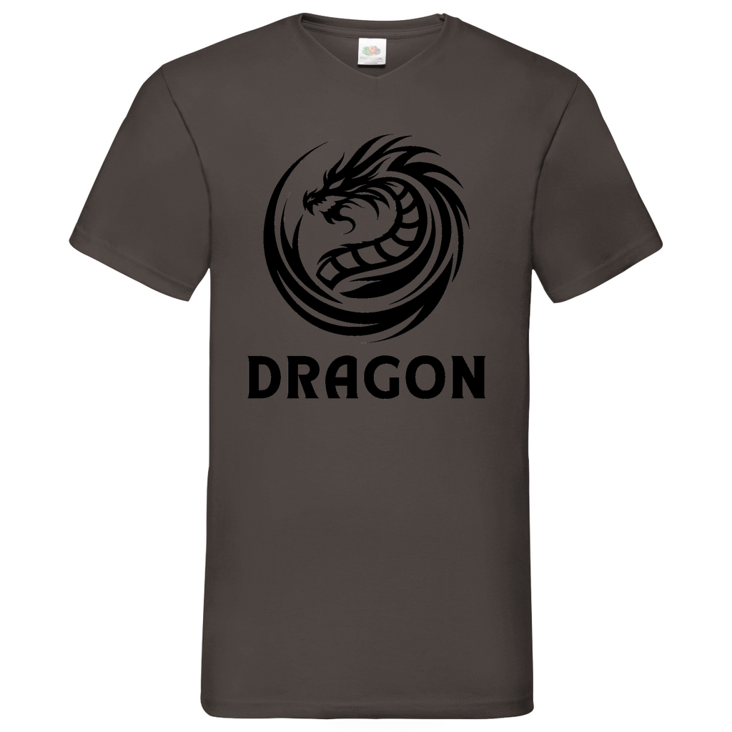 Dragon - V-Neck T-Shirt - bright