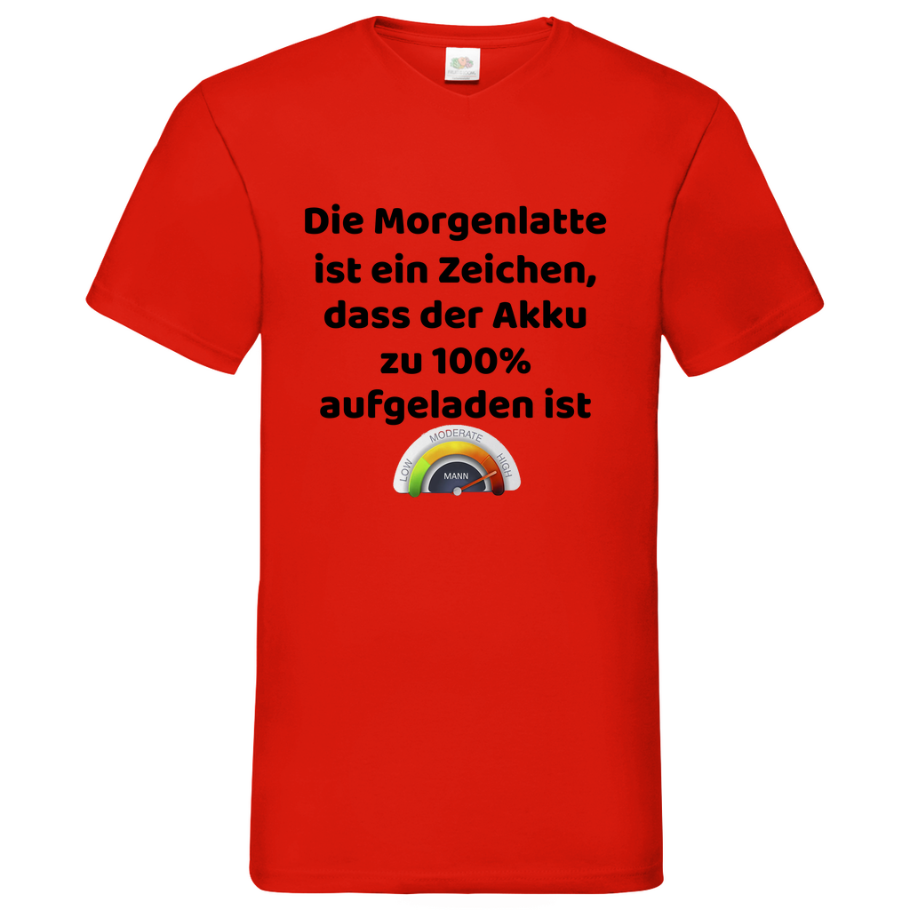 Morgenlatte - V-Neck T-Shirt bright