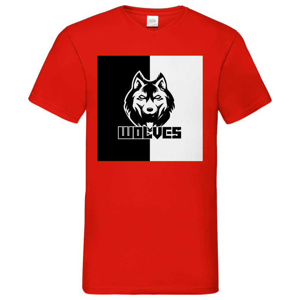 Wolves black-white - V-Neck T-Shirt