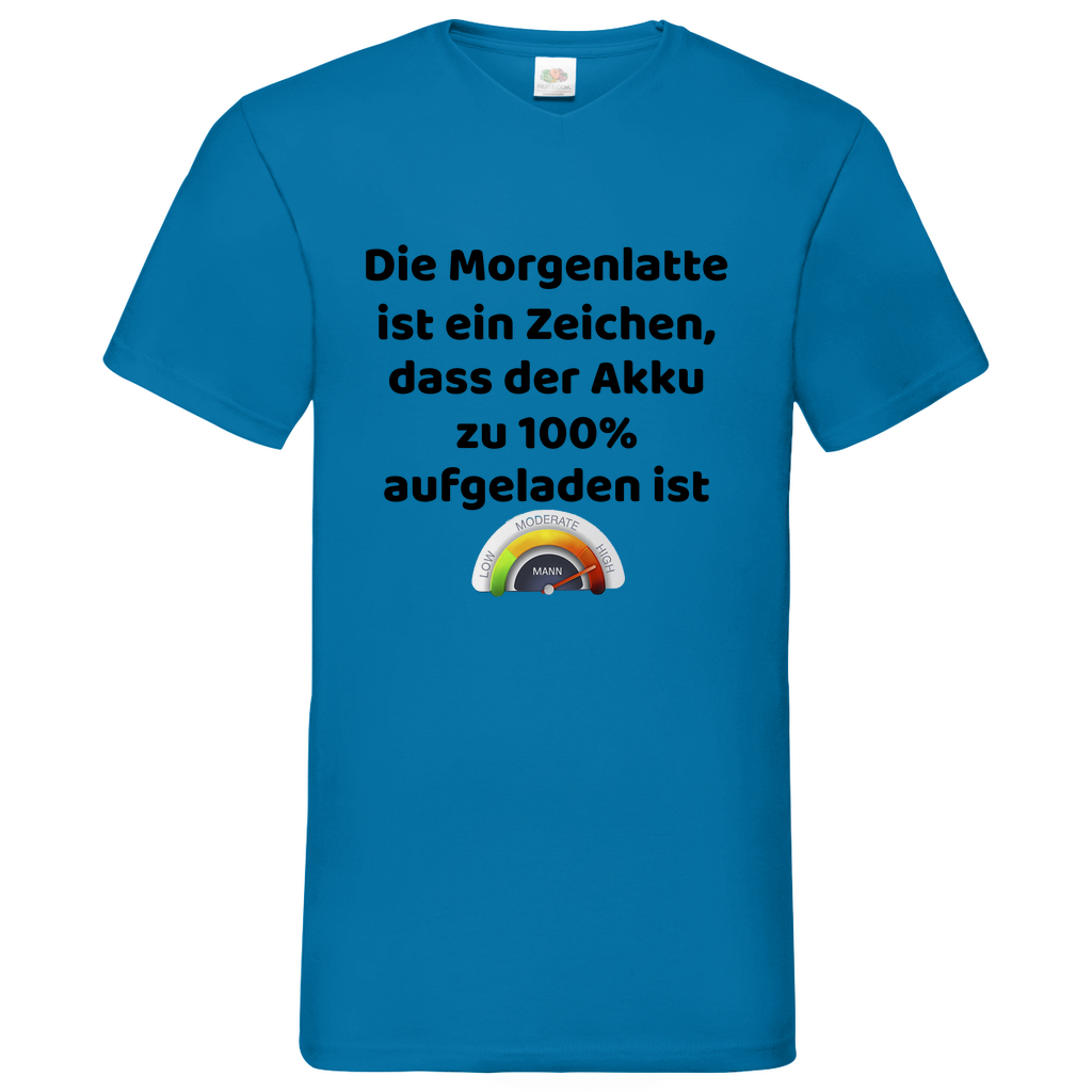 Morgenlatte - V-Neck T-Shirt bright