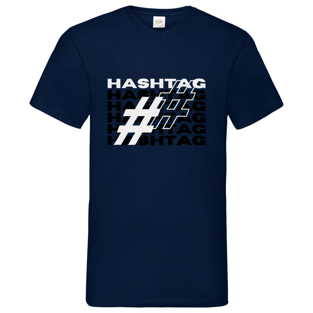 Hashtag - V-Neck T-Shirt dark
