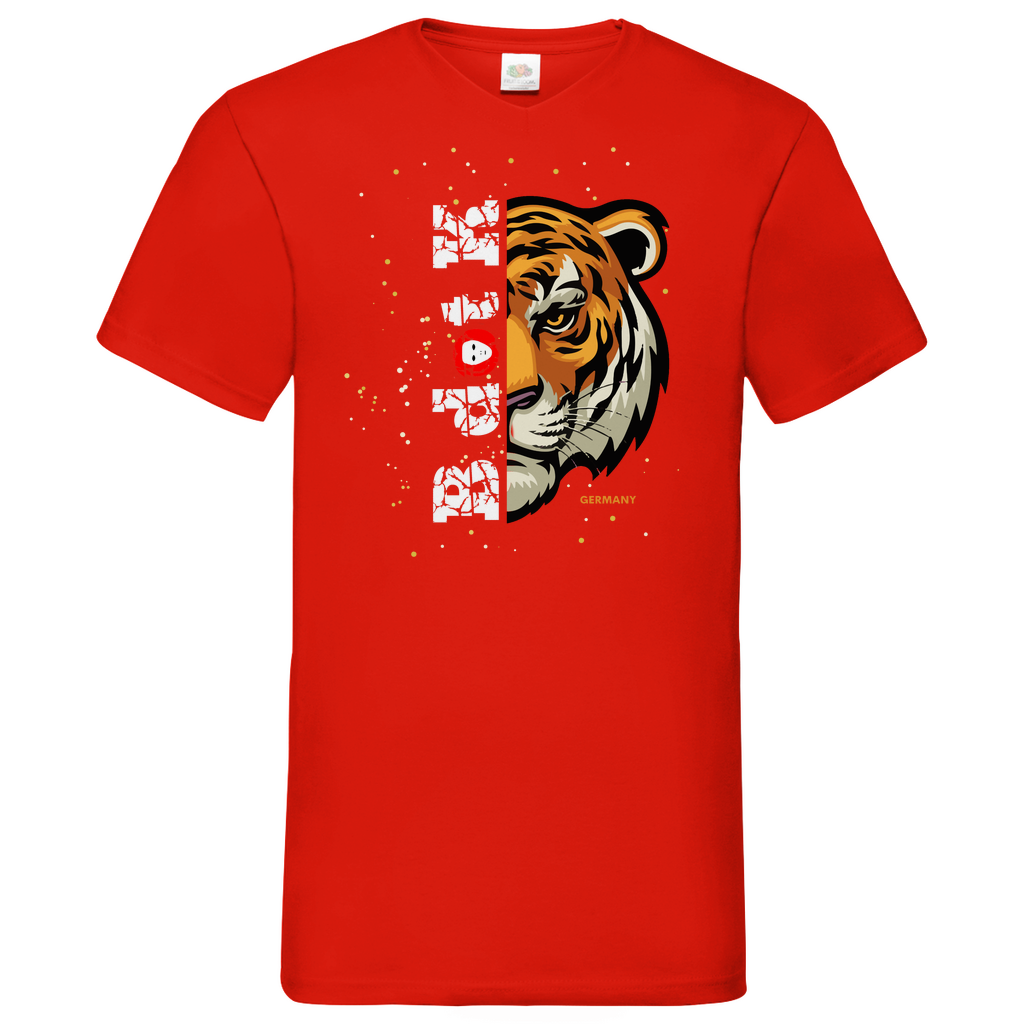 Tiger B dot K - V-Neck T-Shirt bright