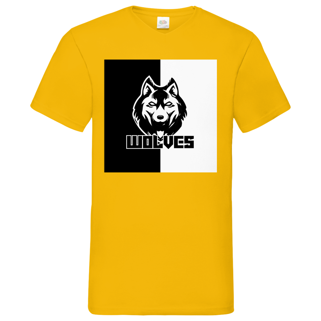 Wolves black-white - V-Neck T-Shirt