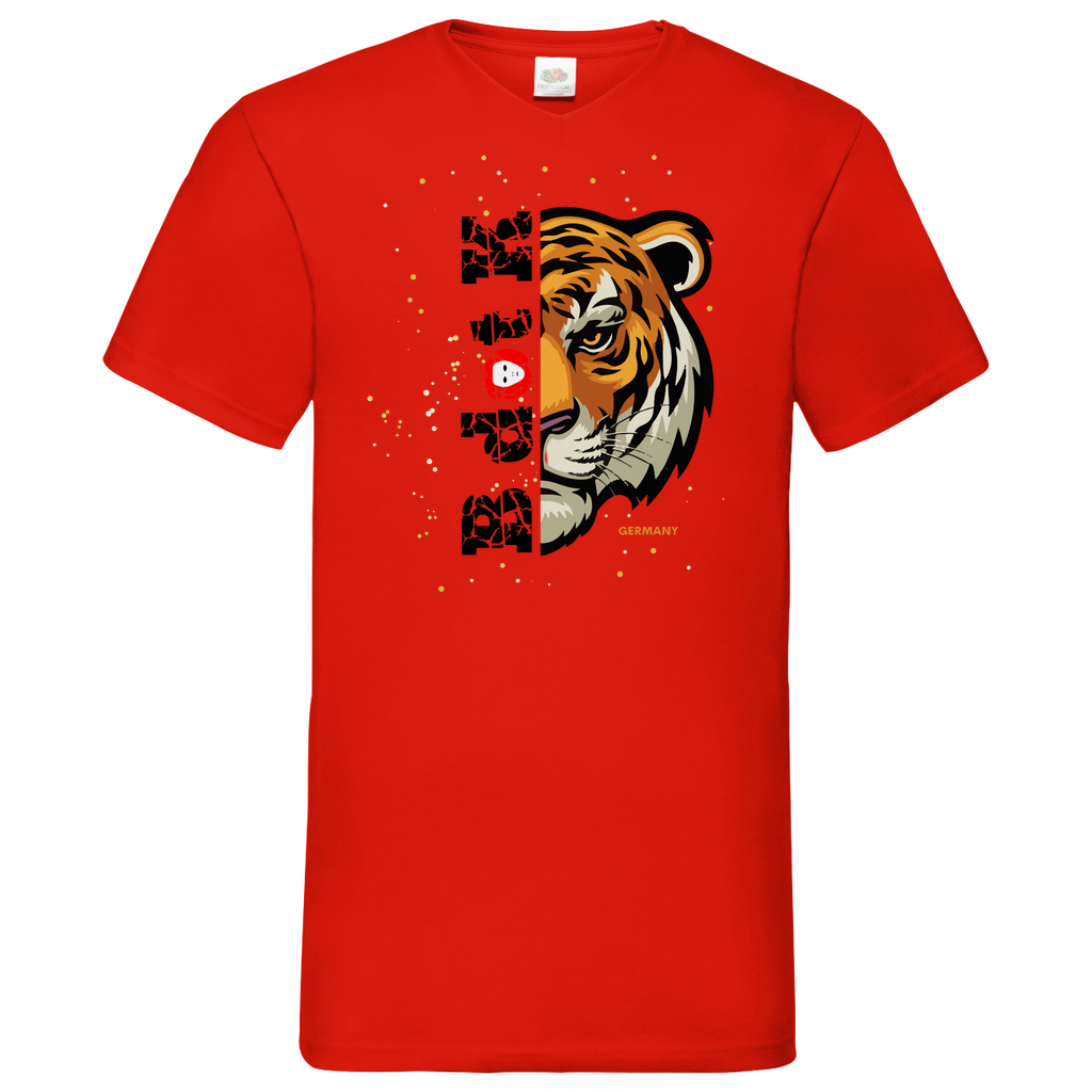 Tiger B dot K - V-Neck T-Shirt bright