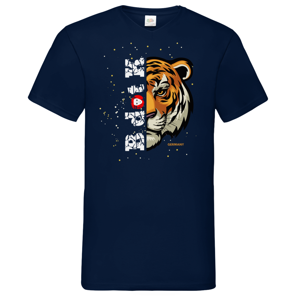 Tiger B dot K - V-Neck T-Shirt bright