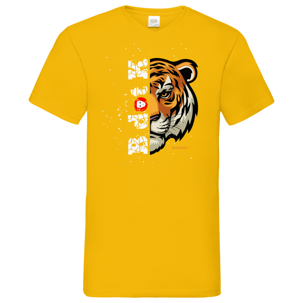 Tiger B dot K - V-Neck T-Shirt bright