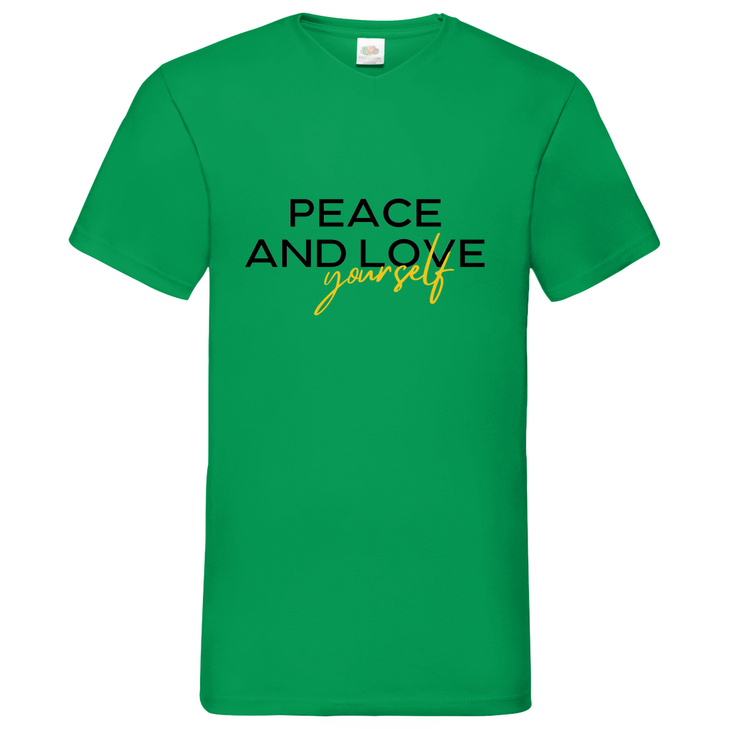 Peace and Love- V-Neck T-Shirt dark
