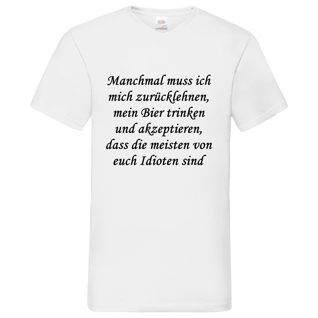 Idioten - V-Neck T-Shirt bright