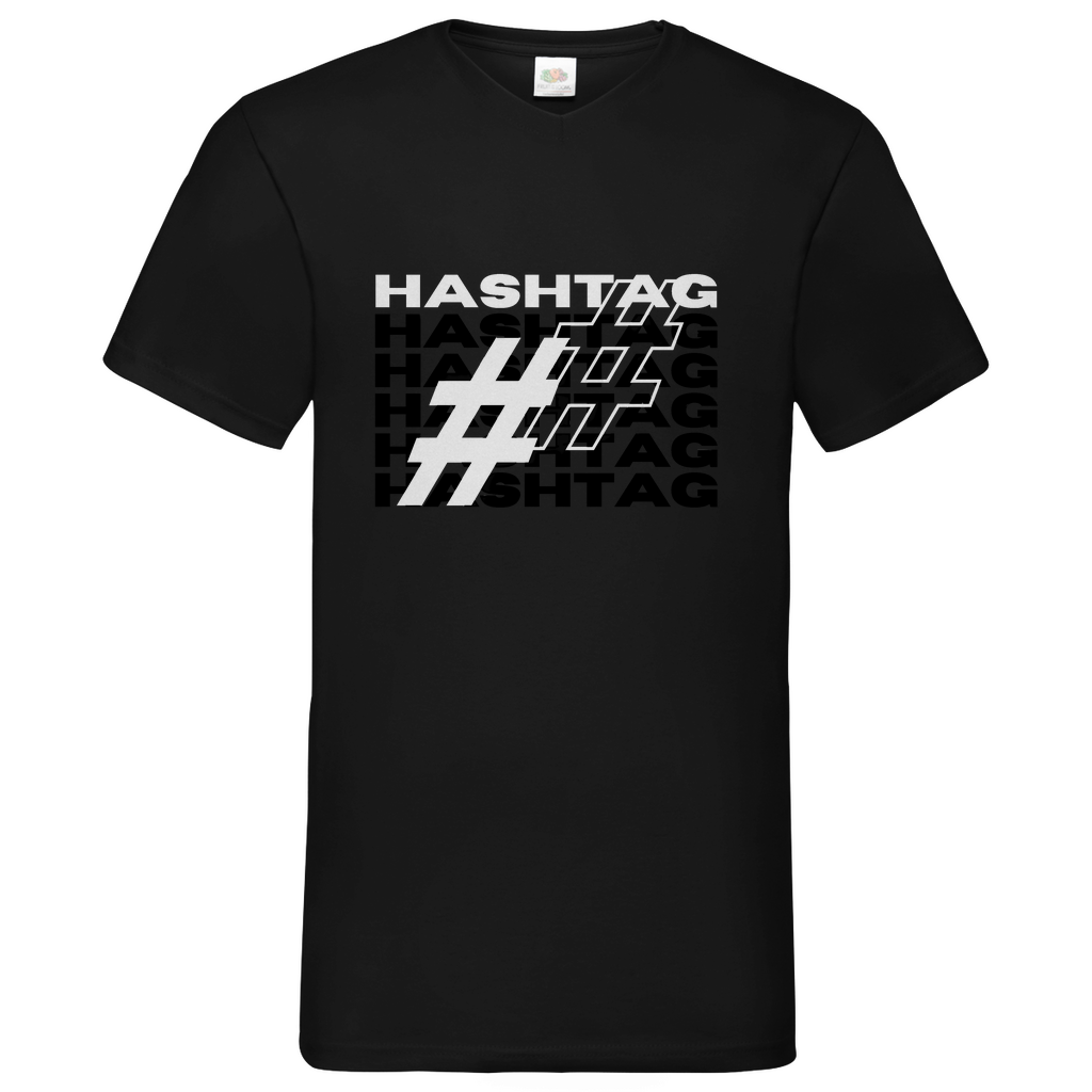 Hashtag - V-Neck T-Shirt dark