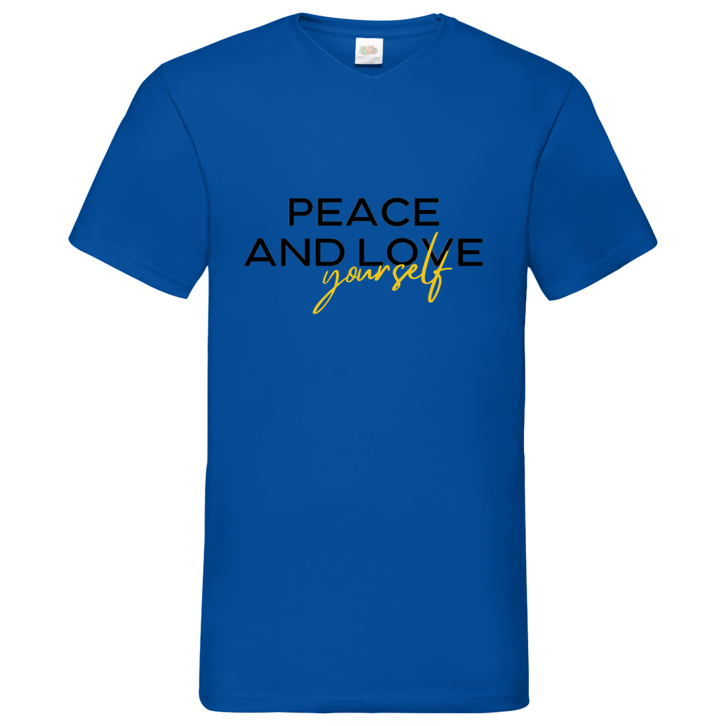 Peace and Love- V-Neck T-Shirt dark