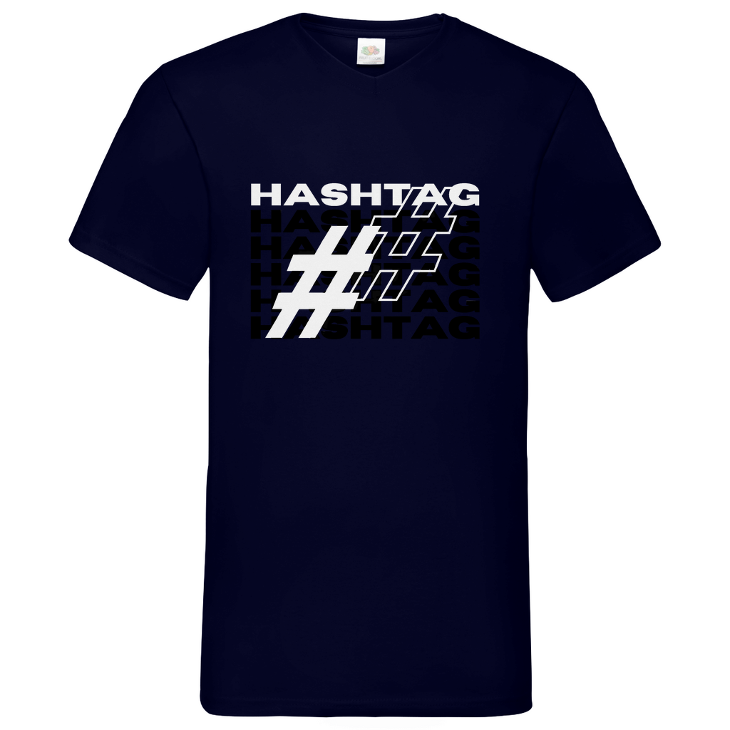 Hashtag - V-Neck T-Shirt dark
