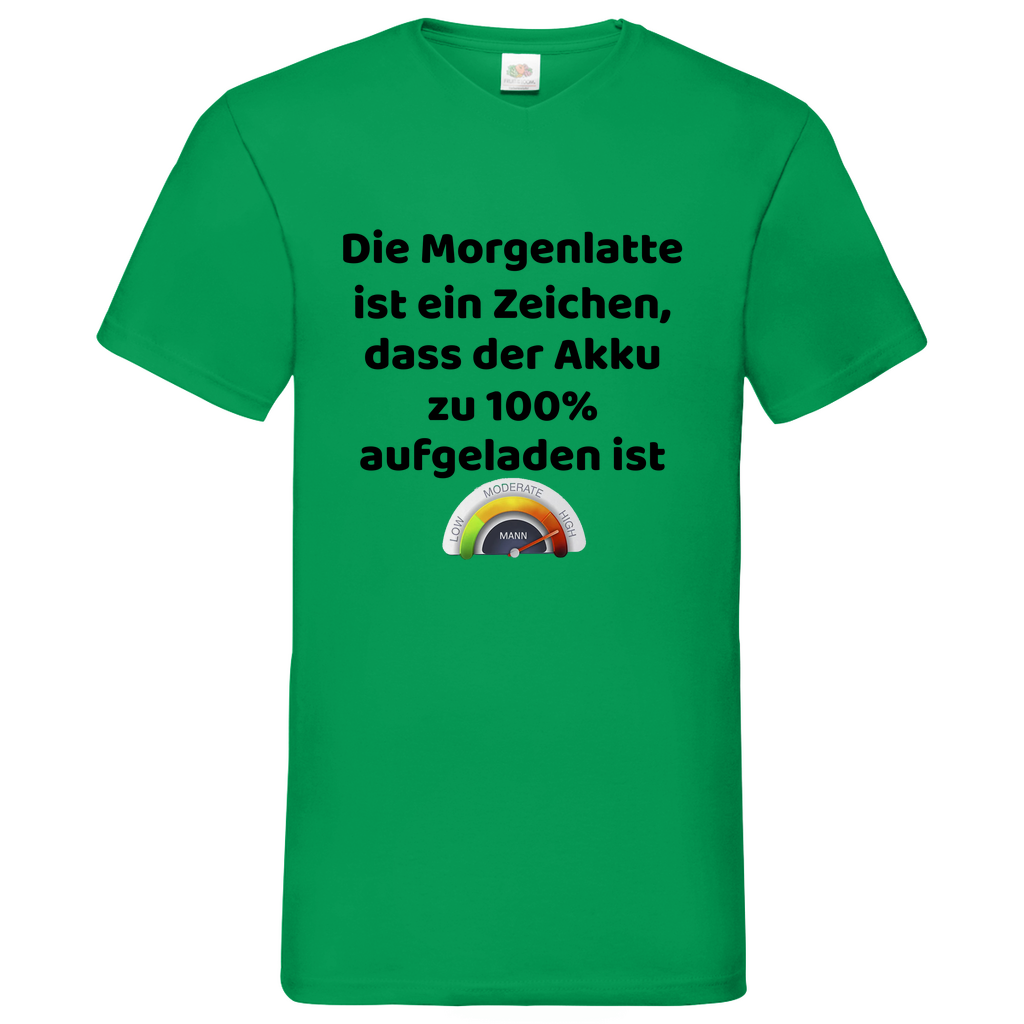 Morgenlatte - V-Neck T-Shirt bright