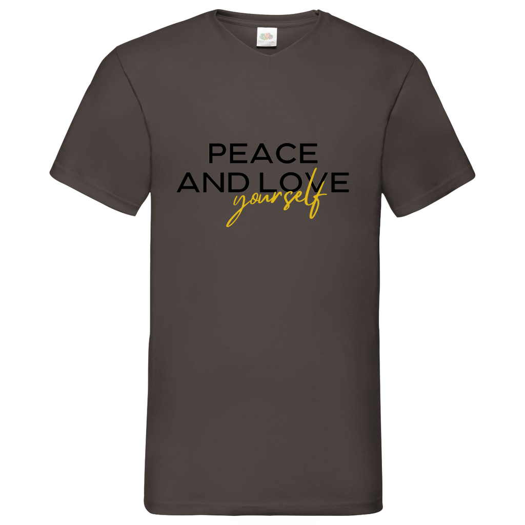 Peace and Love- V-Neck T-Shirt dark