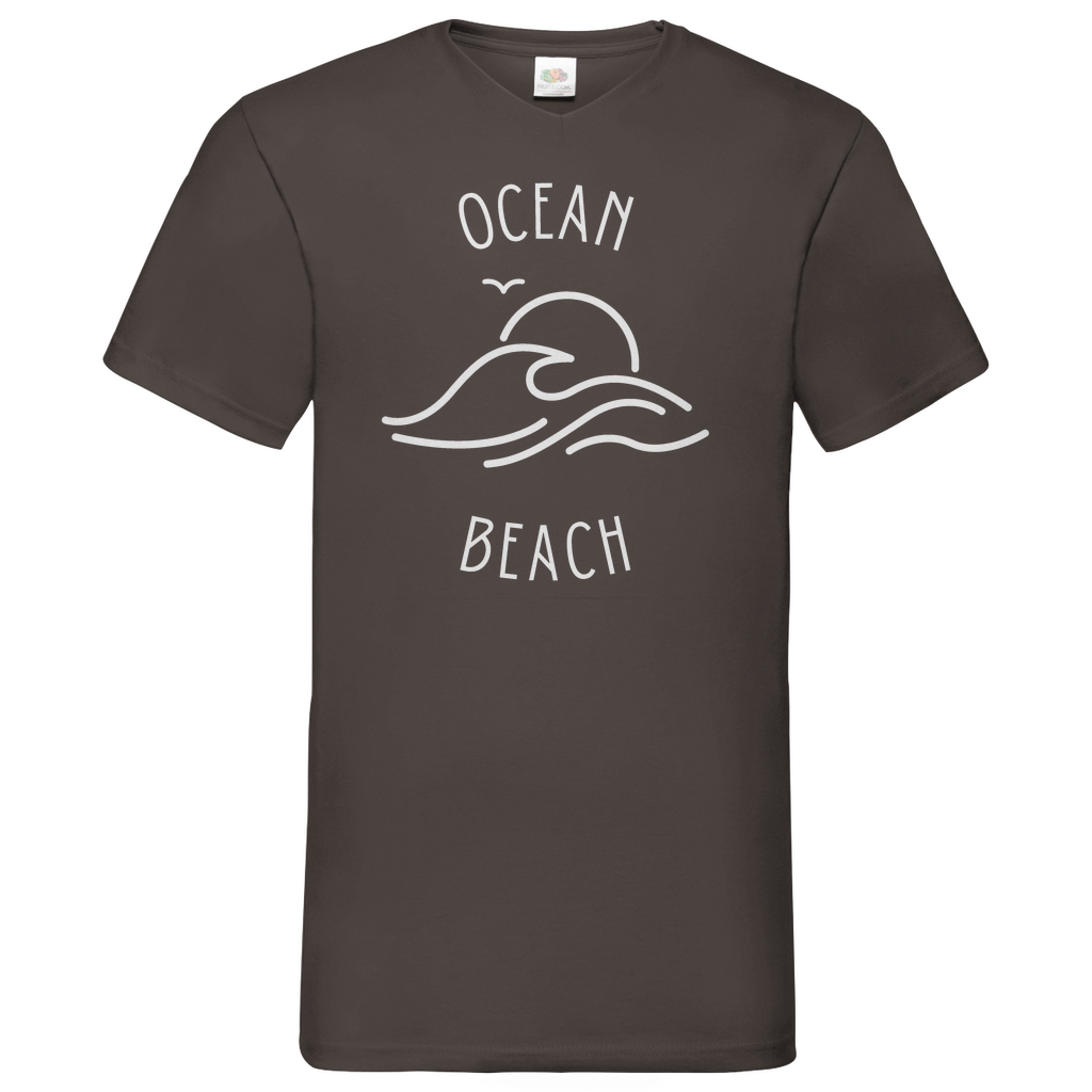 Ocean Beach - V-Neck T-Shirt - dark