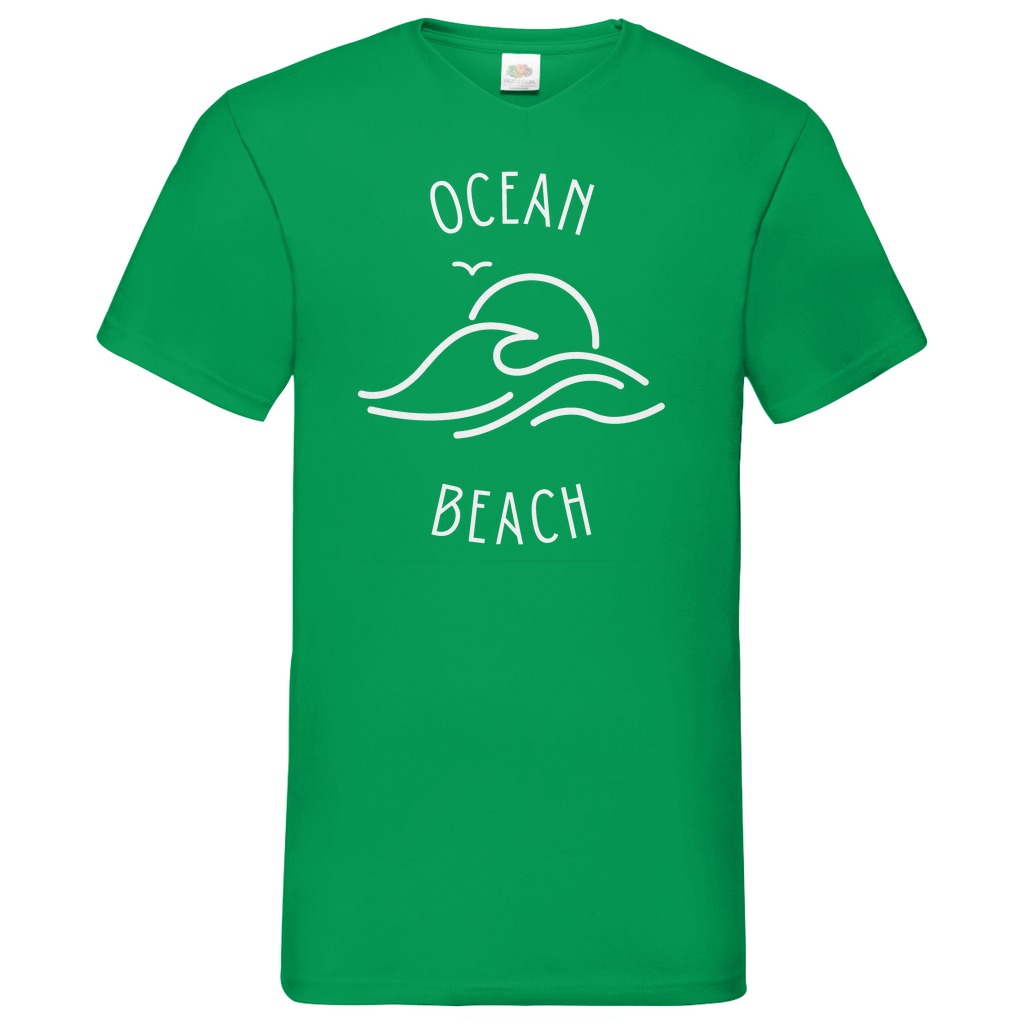 Ocean Beach - V-Neck T-Shirt - dark