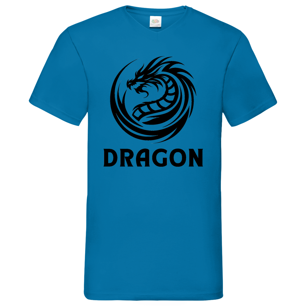 Dragon - V-Neck T-Shirt - bright