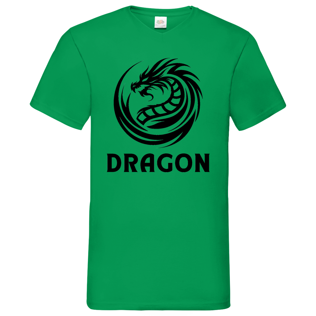 Dragon - V-Neck T-Shirt - bright