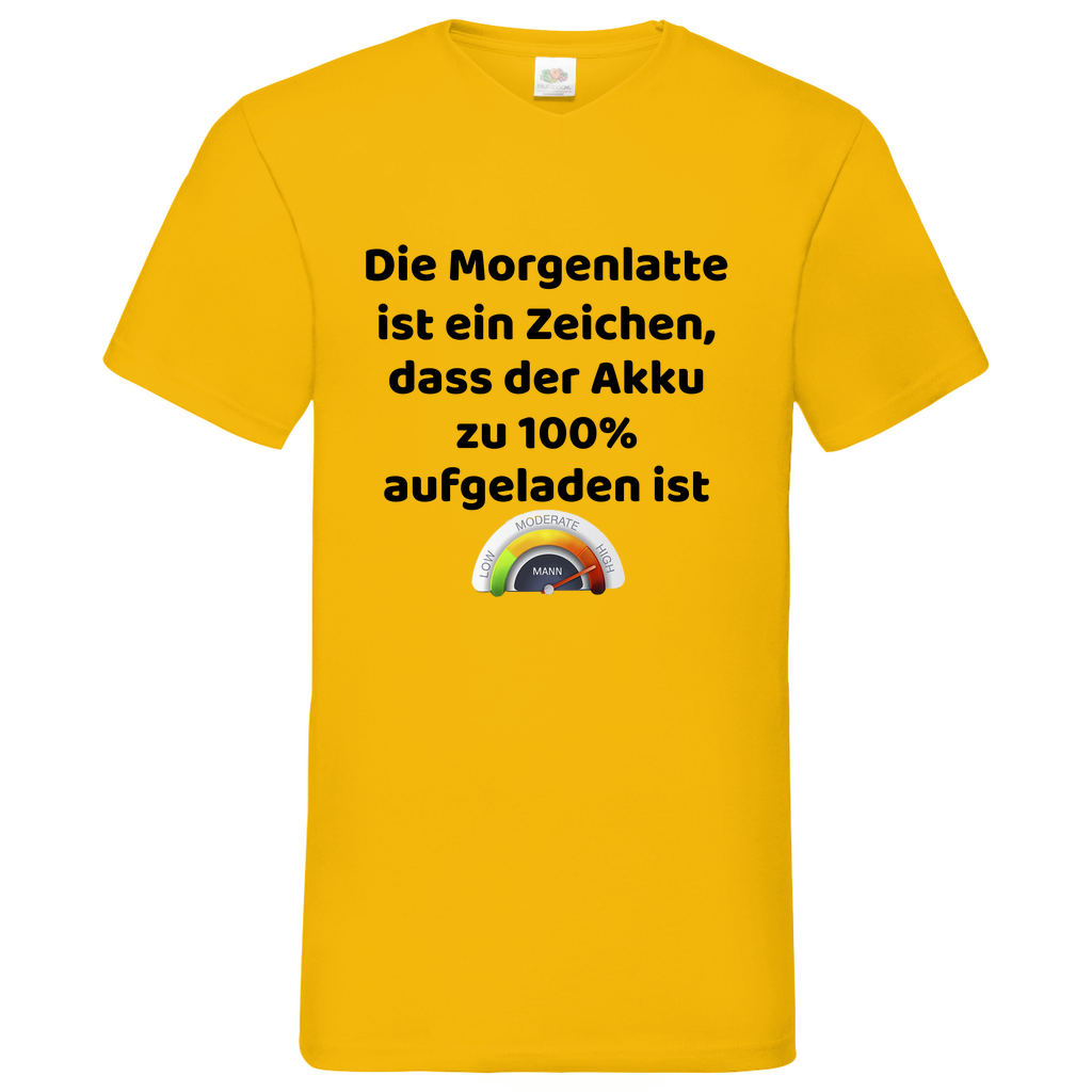 Morgenlatte - V-Neck T-Shirt bright