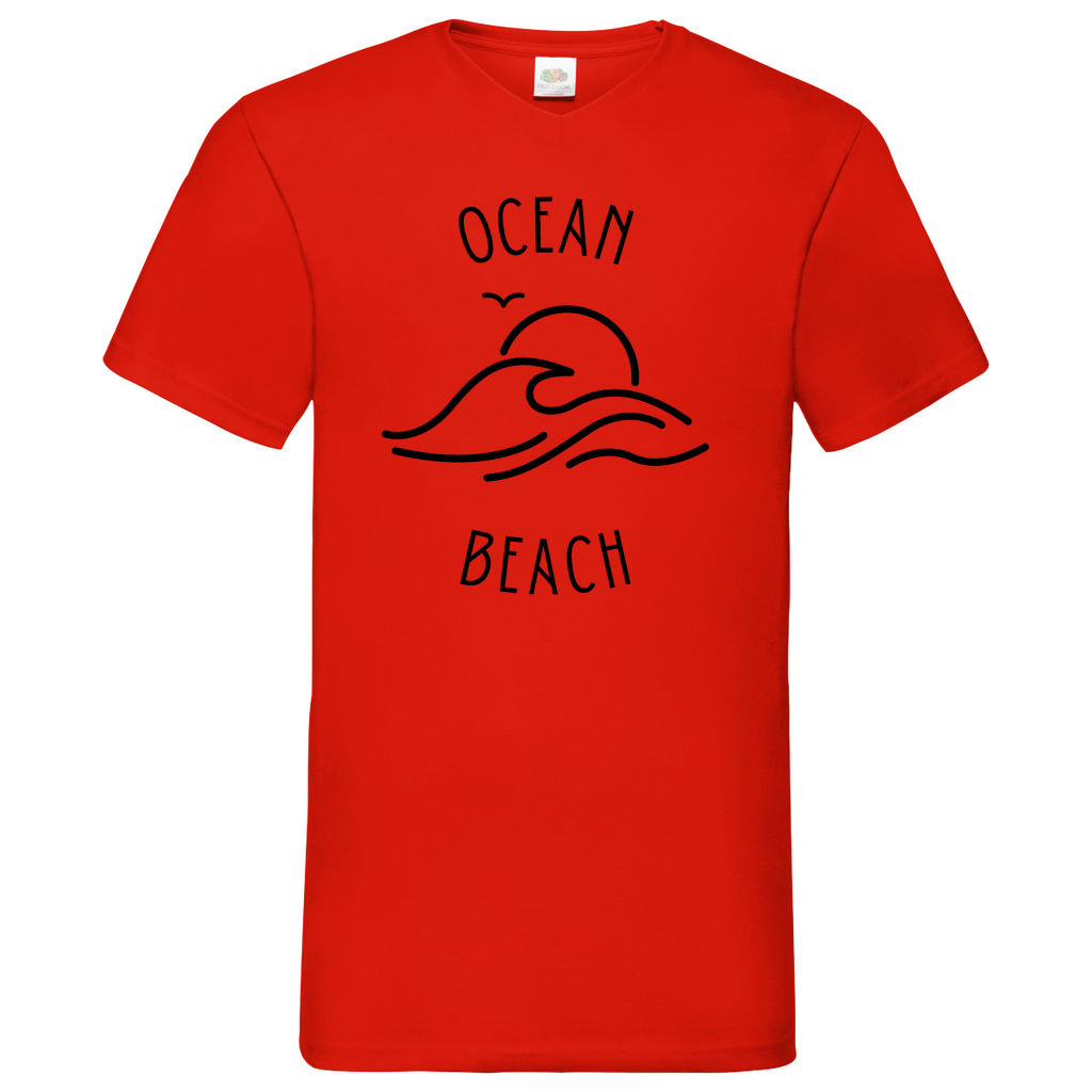 Ocean Beach - V-Neck T-Shirt - bright