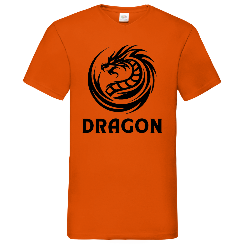 Dragon - V-Neck T-Shirt - bright