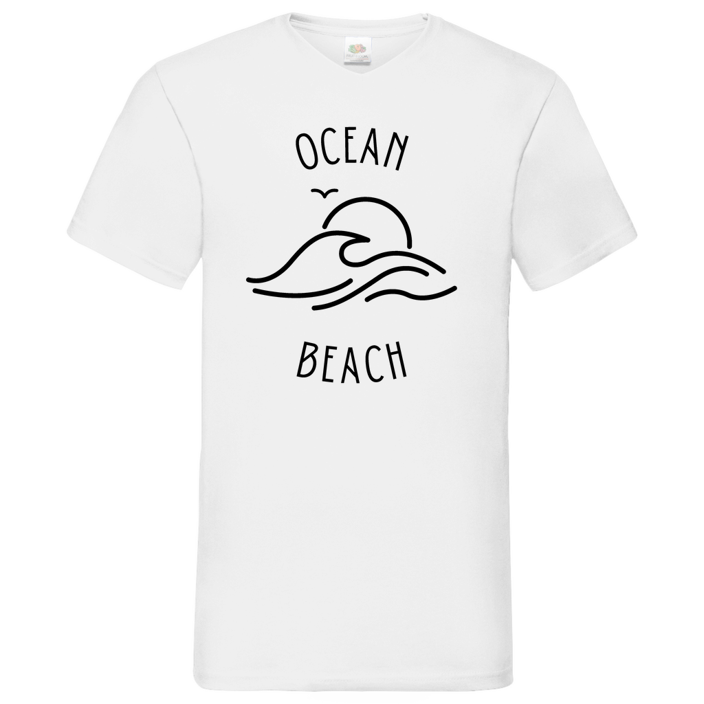 Ocean Beach - V-Neck T-Shirt - bright