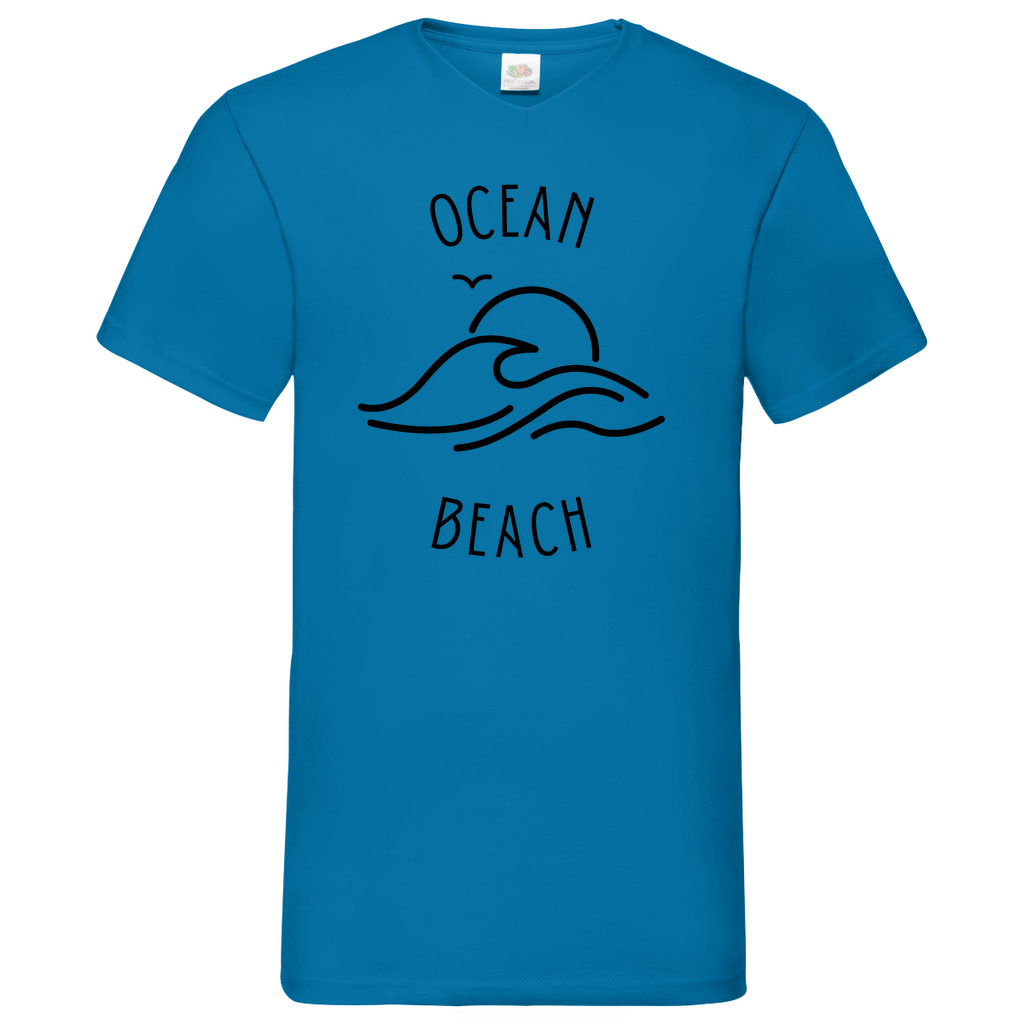 Ocean Beach - V-Neck T-Shirt - bright