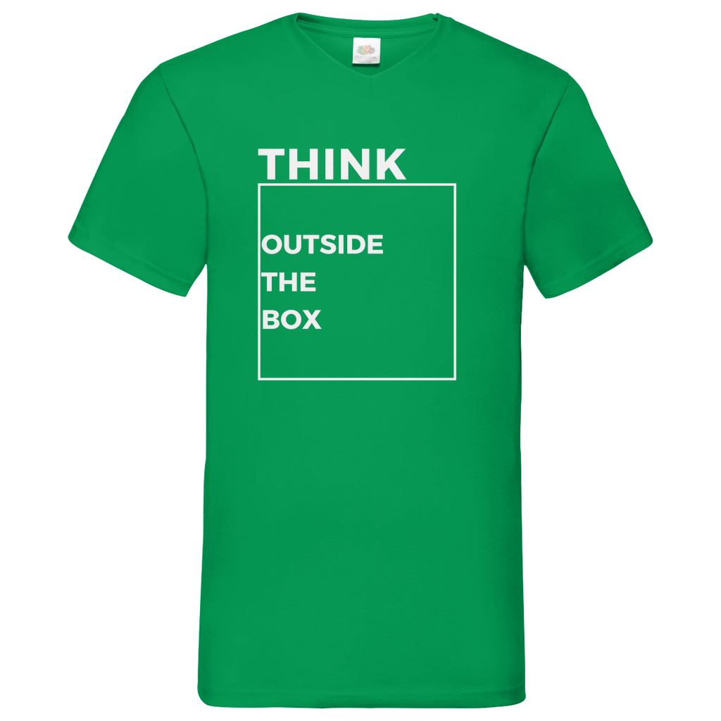 Think out of the Box- V-Neck T-Shirt dark