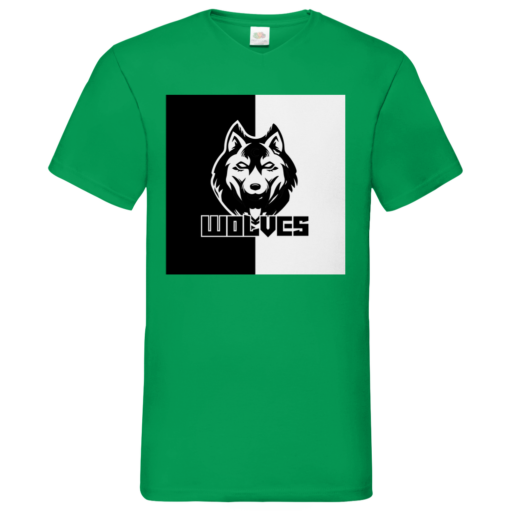 Wolves black-white - V-Neck T-Shirt
