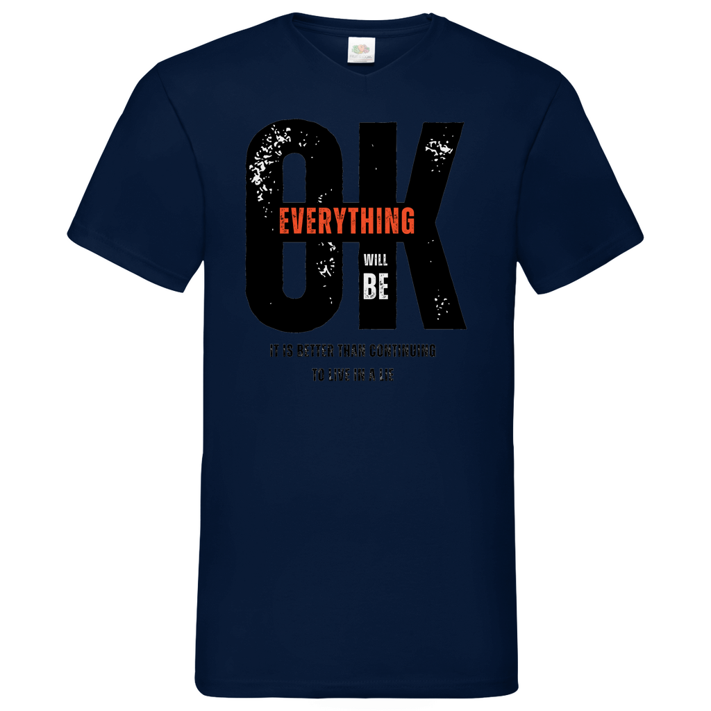Everythink ok V-Neck T-Shirt bright