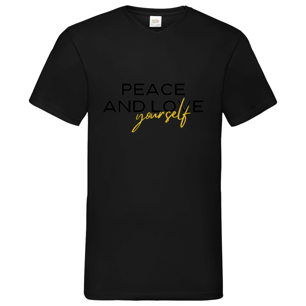 Peace and Love- V-Neck T-Shirt dark