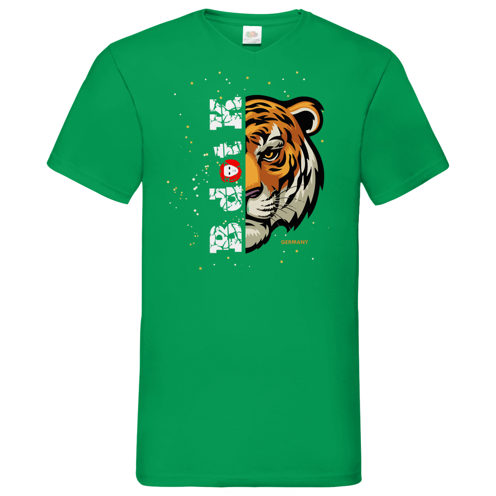 Tiger B dot K - V-Neck T-Shirt bright