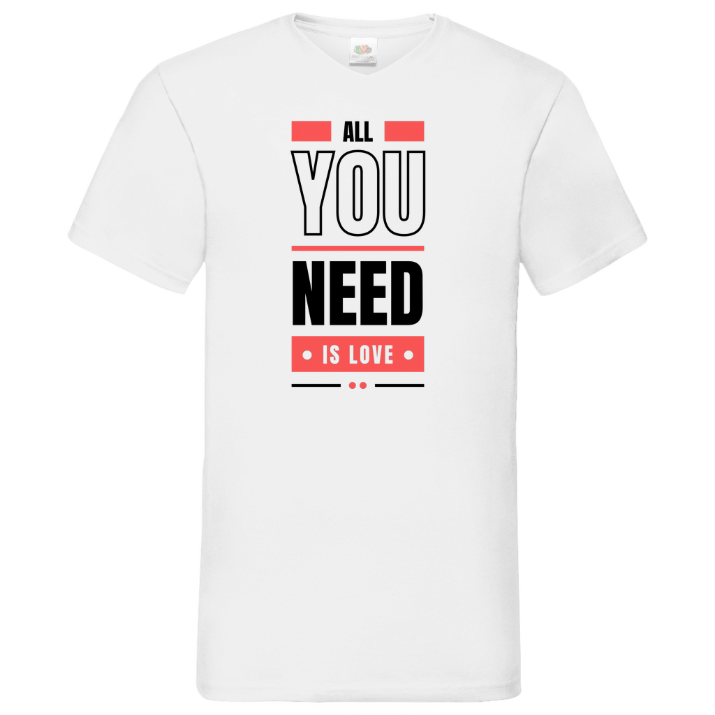 All you need is love - V-Neck T-Shirt bright