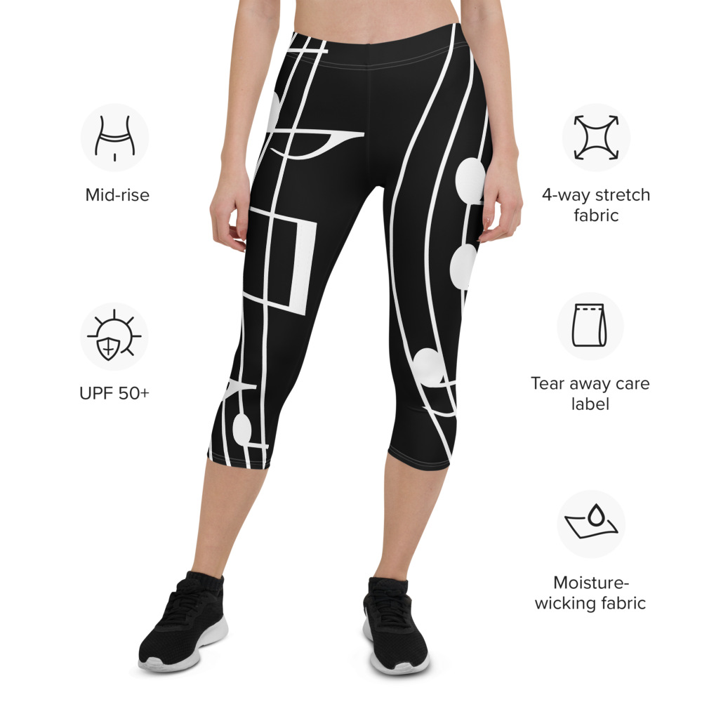Capri-Leggings - Sound B dot K black/white