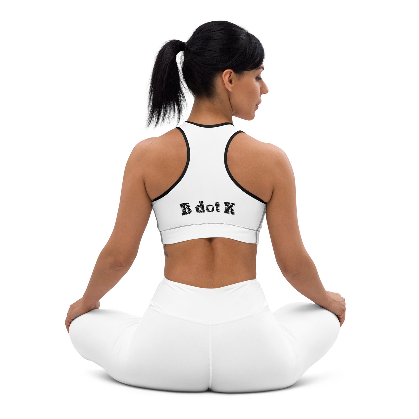 Padded sports Top - B dot K white+