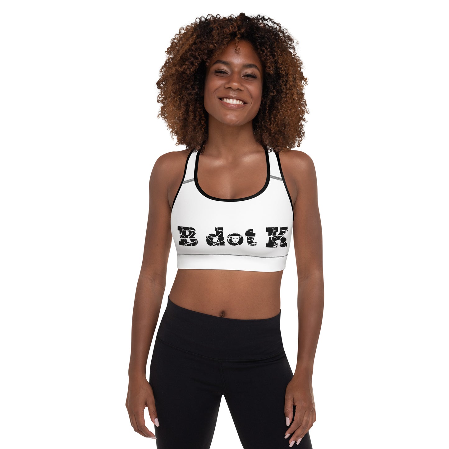 Padded sports Top - B dot K white+