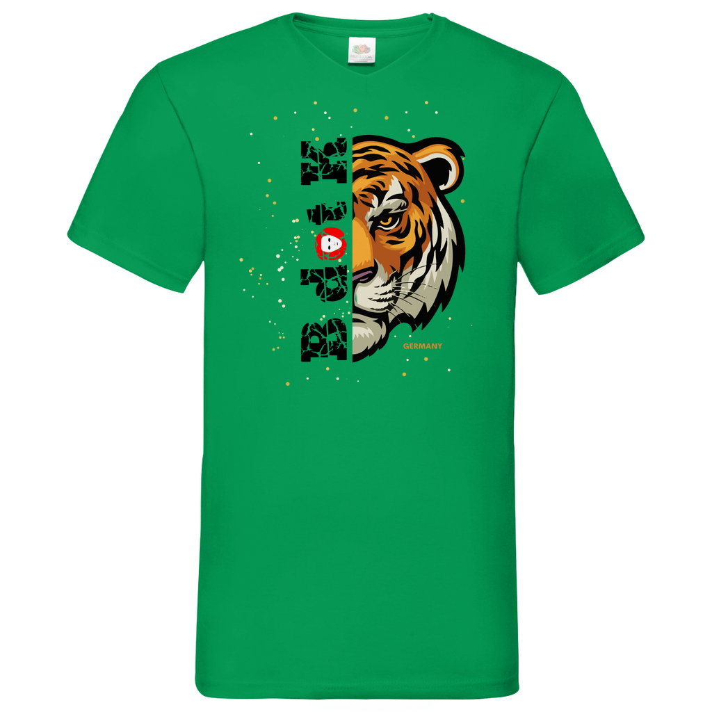 Tiger B dot K - V-Neck T-Shirt bright