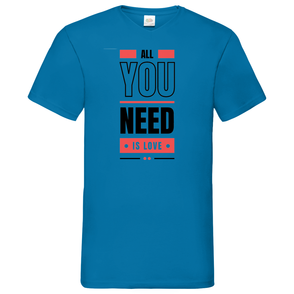 All you need is love - V-Neck T-Shirt bright