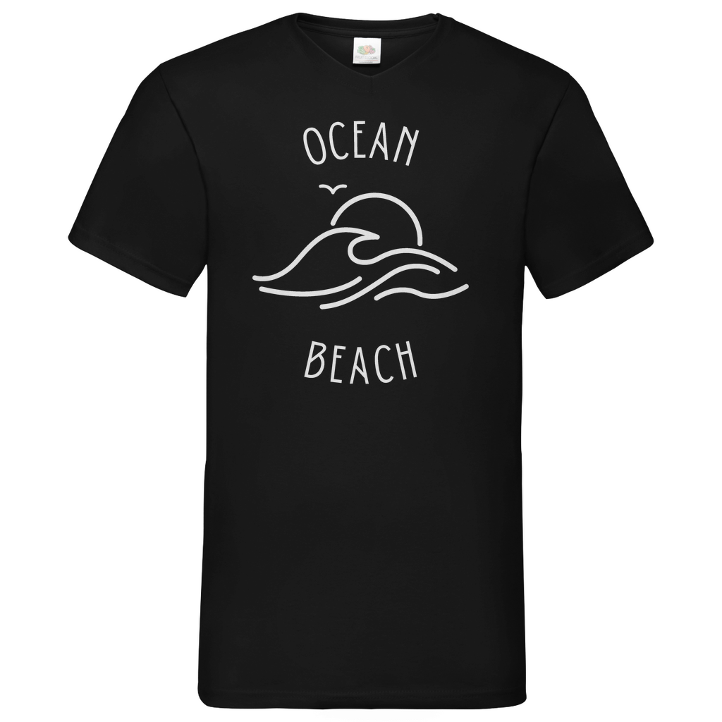 Ocean Beach - V-Neck T-Shirt - dark