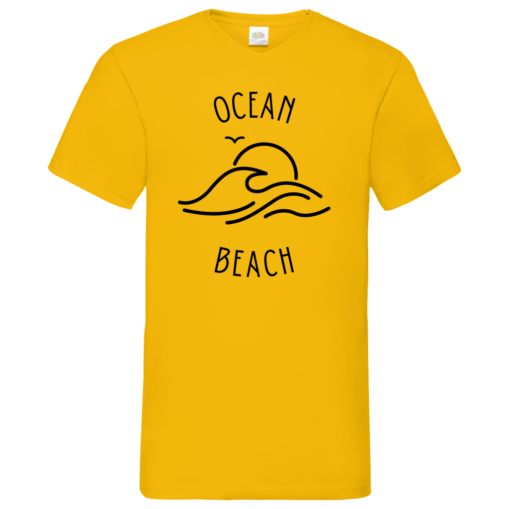 Ocean Beach - V-Neck T-Shirt - bright