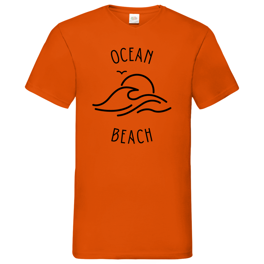 Ocean Beach - V-Neck T-Shirt - bright