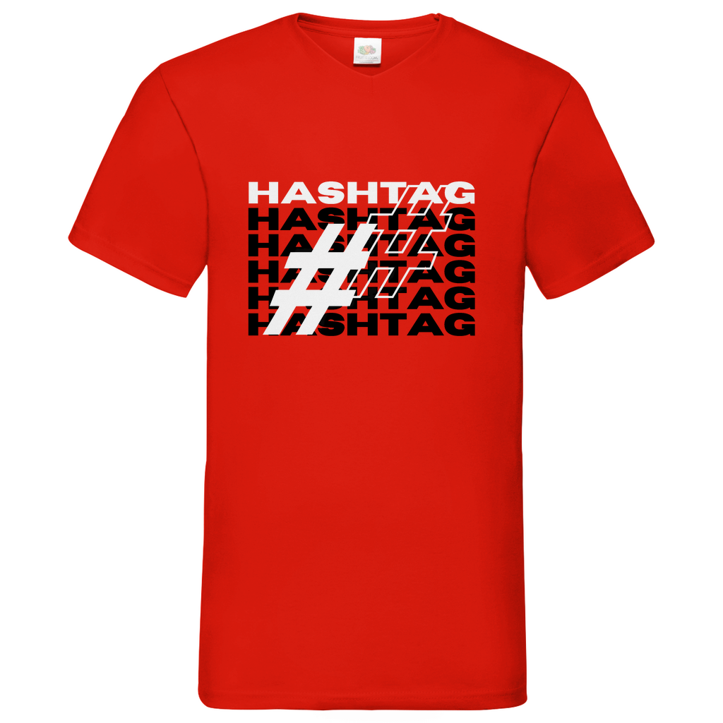 Hashtag - V-Neck T-Shirt dark