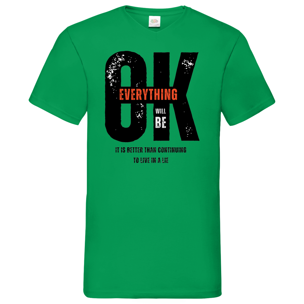 Everythink ok V-Neck T-Shirt bright
