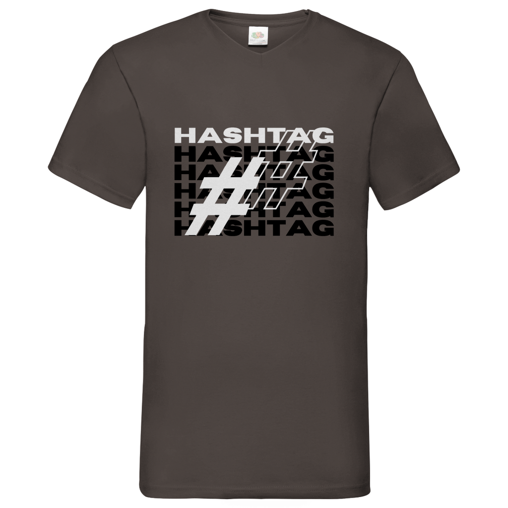 Hashtag - V-Neck T-Shirt dark