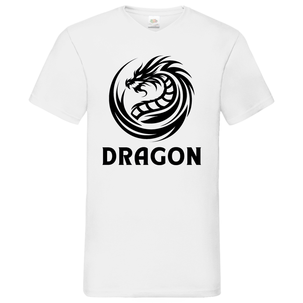 Dragon - V-Neck T-Shirt - bright