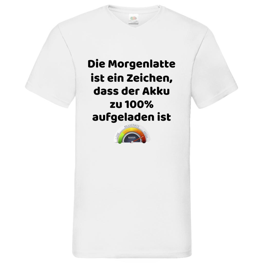Morgenlatte - V-Neck T-Shirt bright