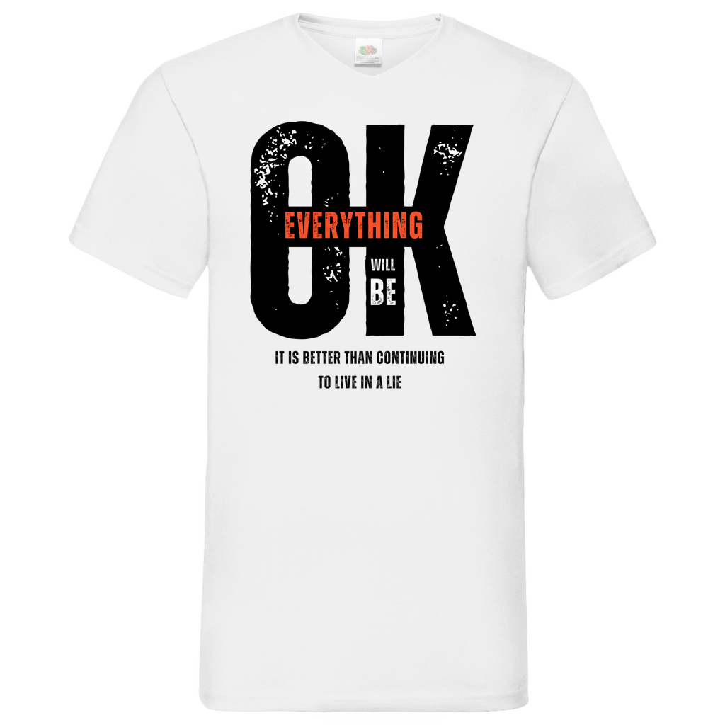 Everythink ok V-Neck T-Shirt bright