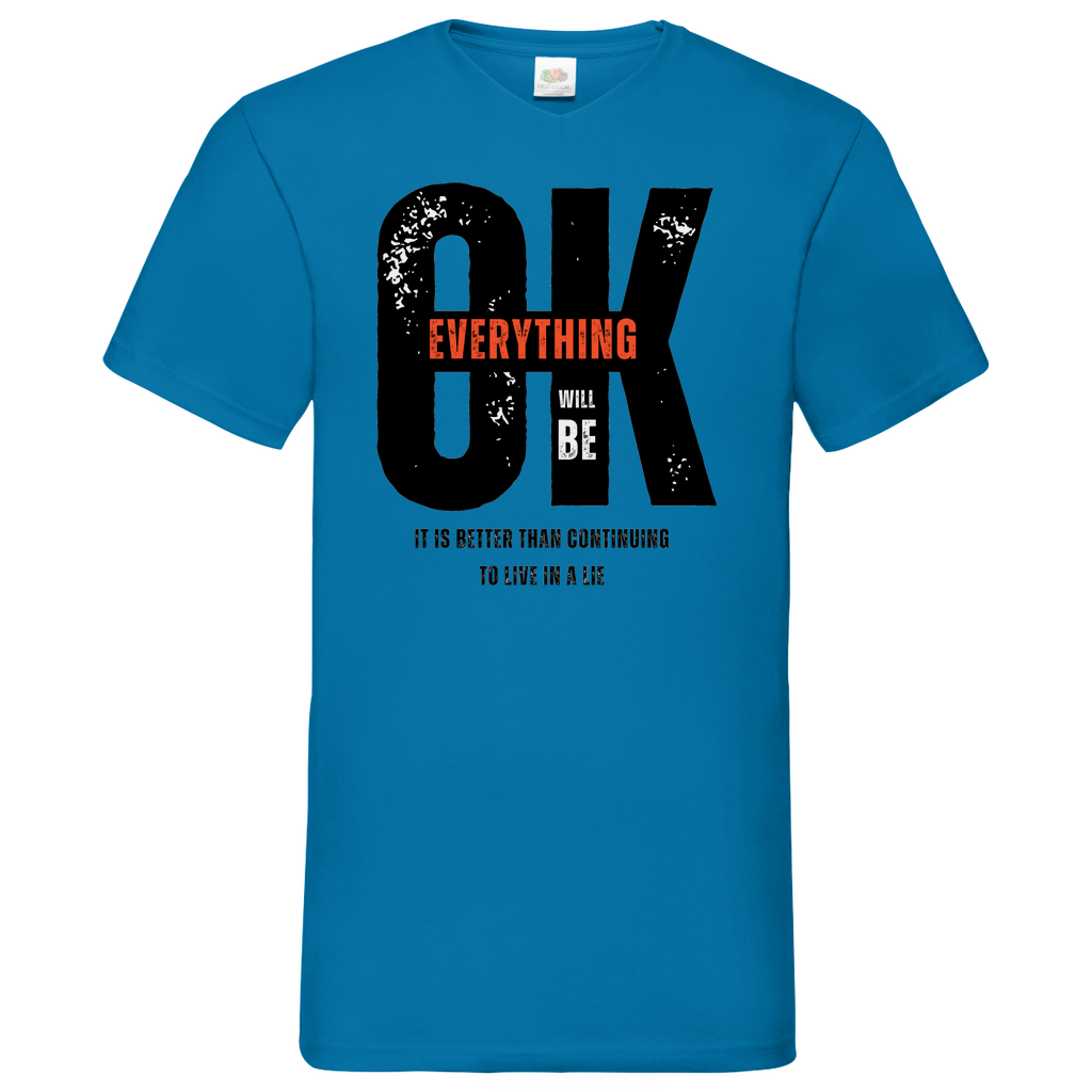 Everythink ok V-Neck T-Shirt bright